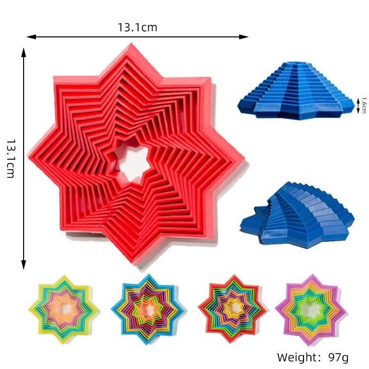 6pcs Funny 3D Magic Star Block Children's Puzzle Toy Multi-functional Spiral Miniature Cubes Fidget Educational Gifts