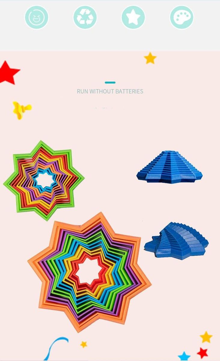 6pcs Funny 3D Magic Star Block Children's Puzzle Toy Multi-functional Spiral Miniature Cubes Fidget Educational Gifts