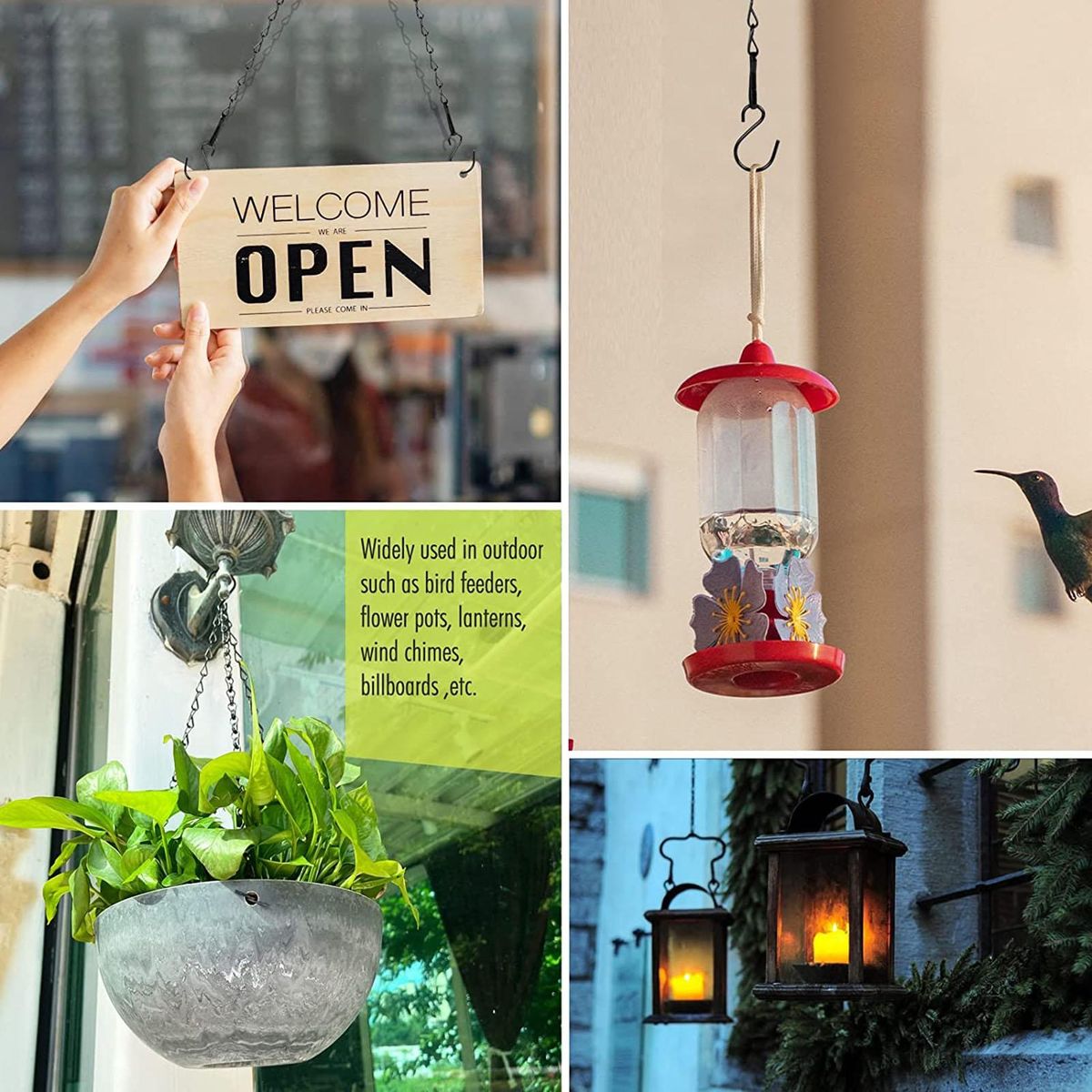 10Pcs Hanging Basket Chains Indoor Outdoor Bird Feeder Hanging Chains