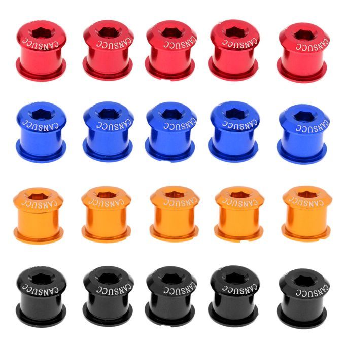 5Pcs Aluminum Alloy Bike Bicycle Chainring Crankset Bolt M8x5mm Black