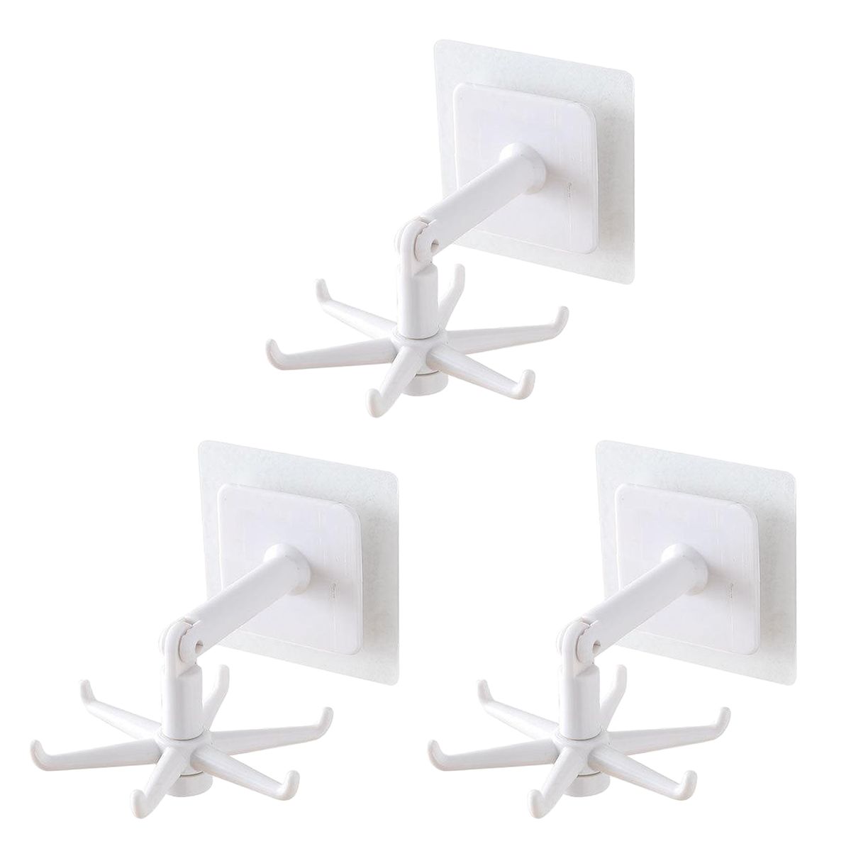3 X Under Shelf Rotating Hook Holder Kitchen Cabinet White 3pcs