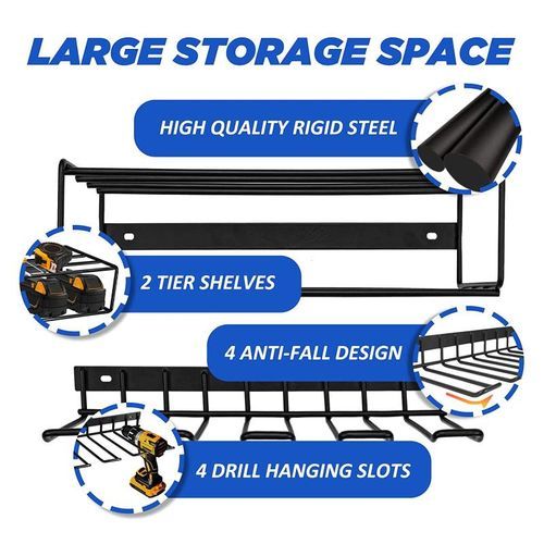 Power Tool Organizer Wall Mount Holder Storage Rack (Drill)