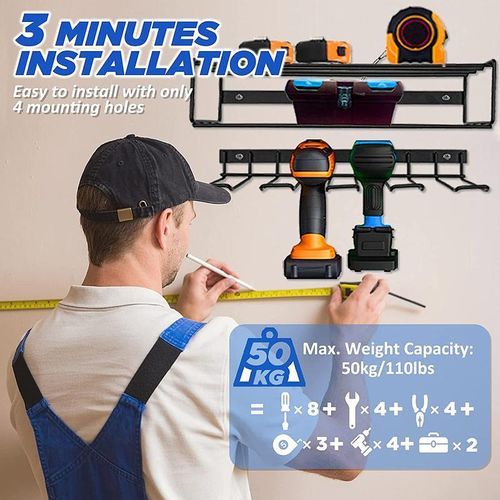 Power Tool Organizer Wall Mount Holder Storage Rack (Drill)