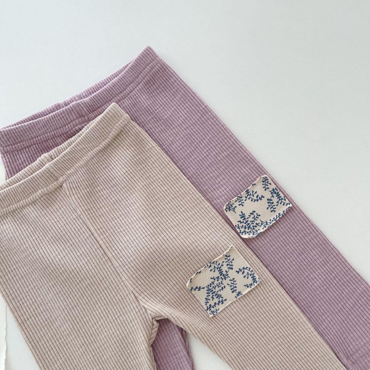 Ins Pop Korean Style Spring and Autumn Baby Girl Baby Fashion Patch Sunken Stripe Leggings Pencil Pants