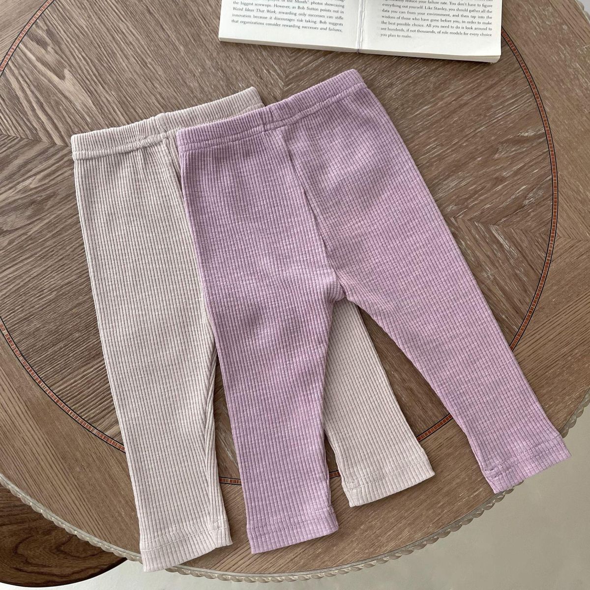 Ins Pop Korean Style Spring and Autumn Baby Girl Baby Fashion Patch Sunken Stripe Leggings Pencil Pants