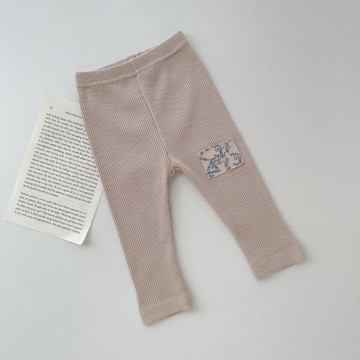 Ins Pop Korean Style Spring and Autumn Baby Girl Baby Fashion Patch Sunken Stripe Leggings Pencil Pants