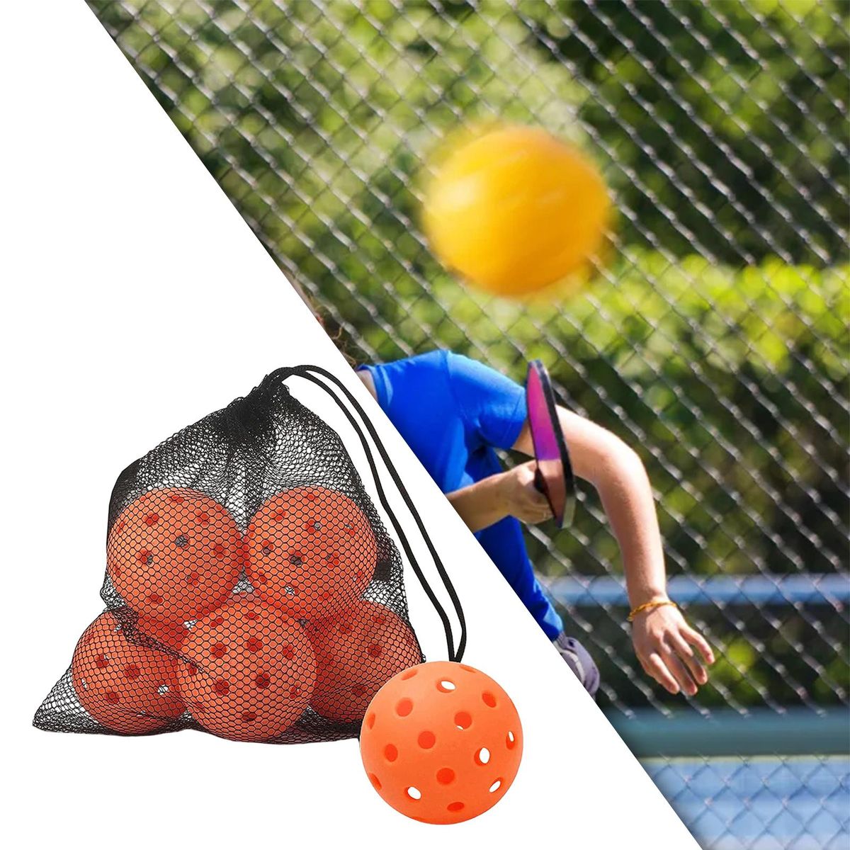 Portable Pickle Ball Nets High Elasticity Durable Orange