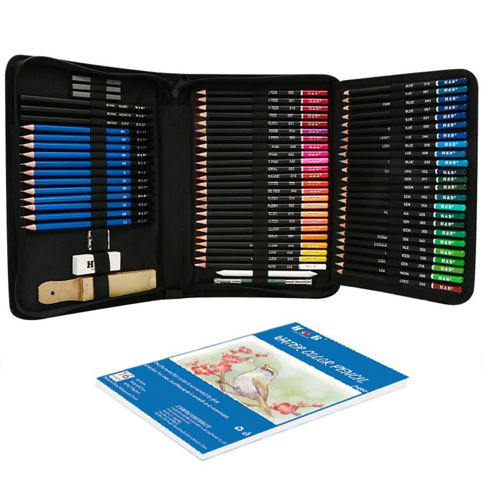 H&B Sketch Painting Color Pen Set Kit for Adults Artist Drawing Picturing Coloring Sketching Calligraphy Portable Present Gift