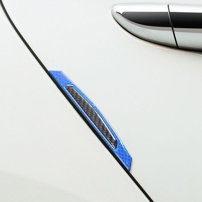 4Pcs Carbon Fiber Reflective Car Door Anti-Scratch-White