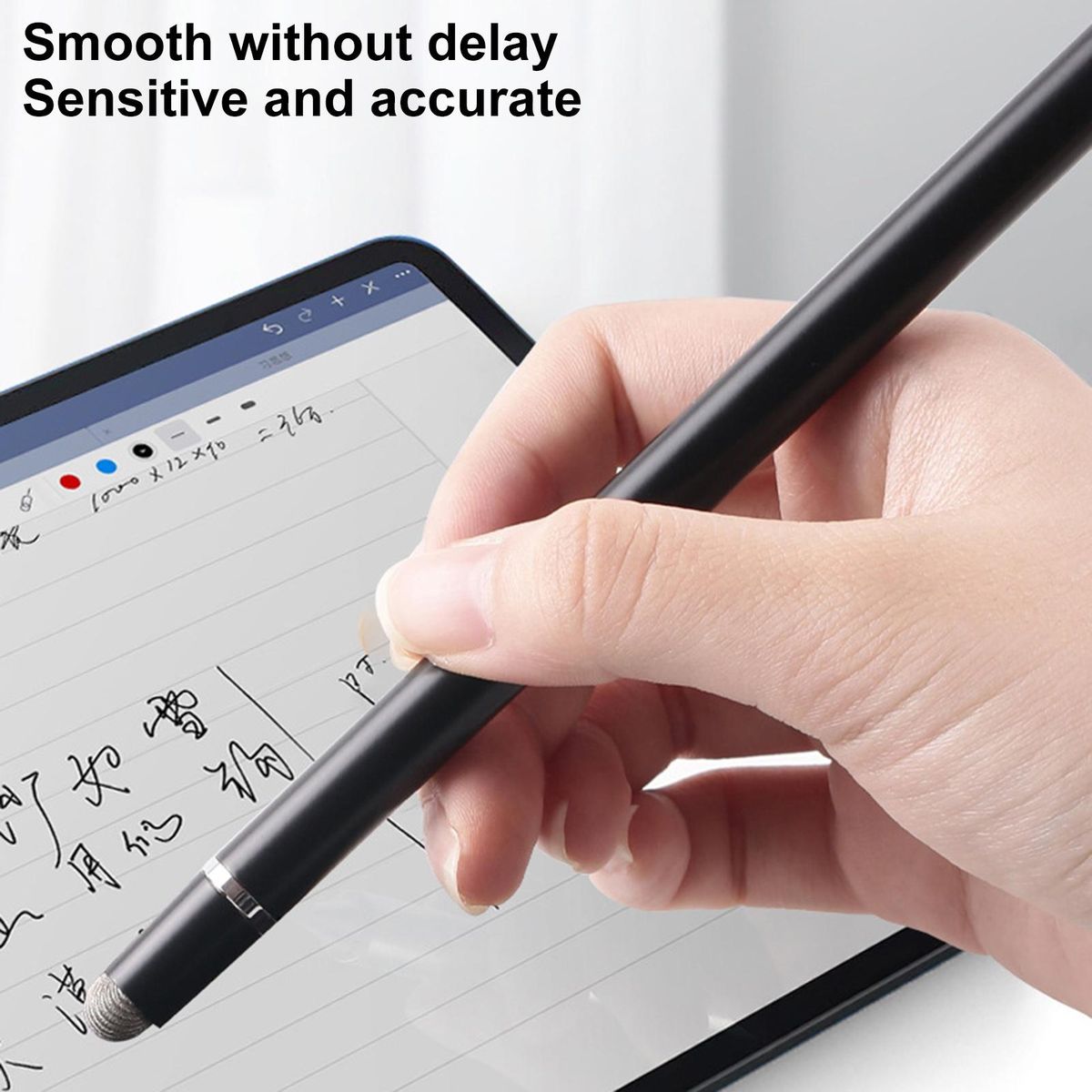 Easy-to-carry Teaching Whip Pen Smarttouch Dual-headed for Electronic Black