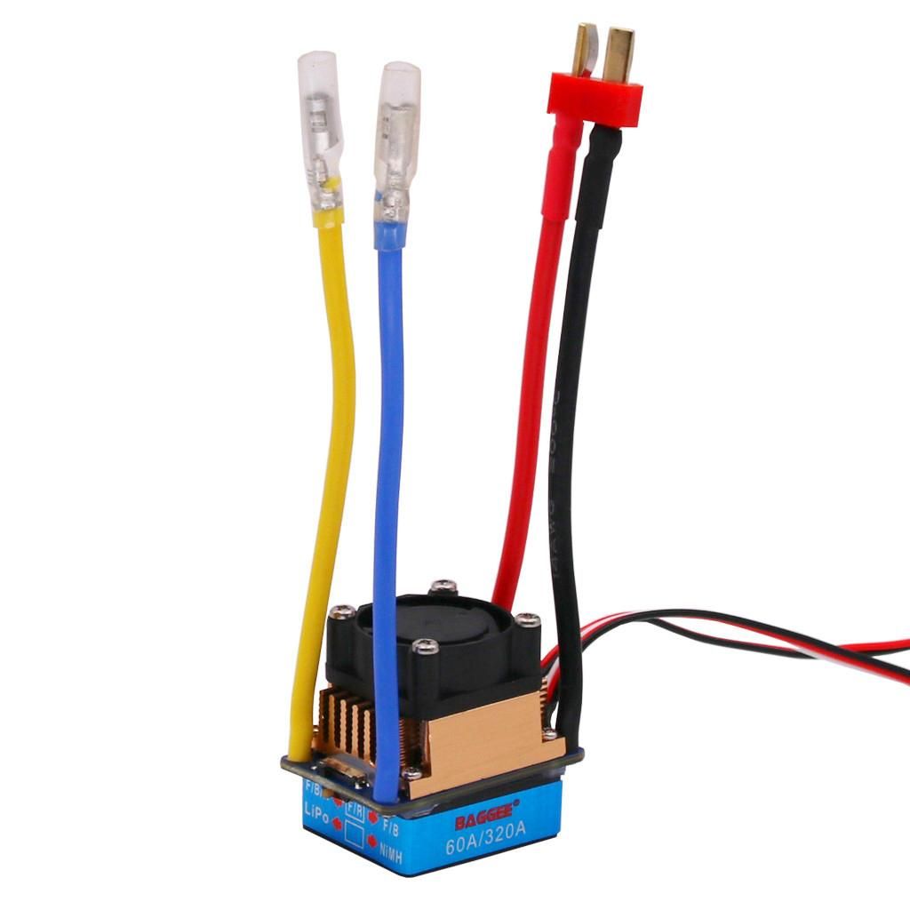 Waterproof 8000KV Brushed Motor 60A Brushed ESC Regulator