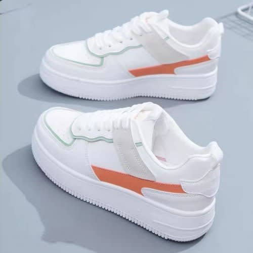 Thick-soled Leather Casual Female Sneakers