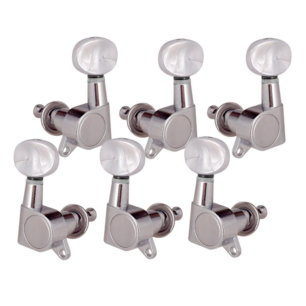 Silver 3L3R Sealed Gear Guitar String Tuning Pegs Keys For Acoustic