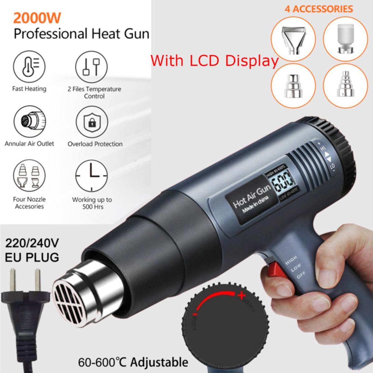 Shrink Wrapping Air Dryer For Soldering Hot Air Gun Heating