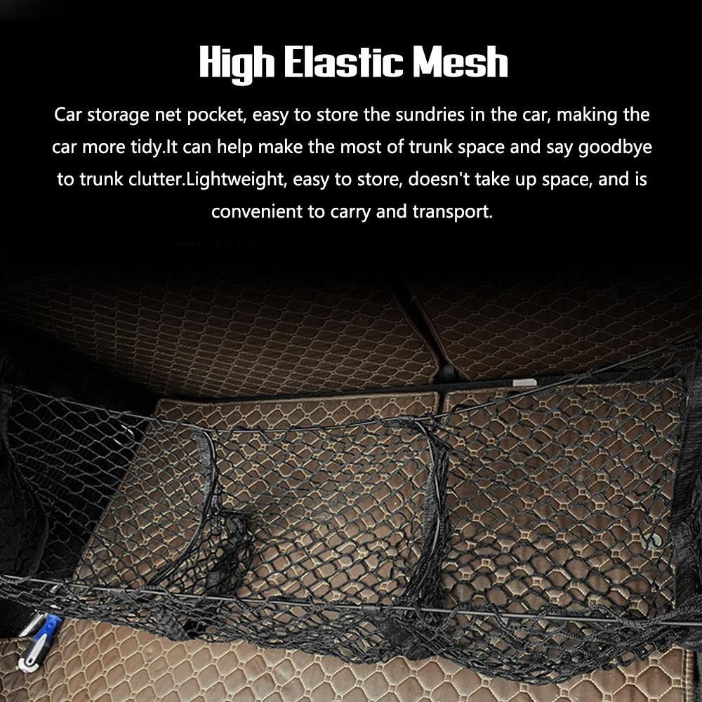 Storage Net Pocket Car Trunk Net Bag Rear Cargo Net Storage Organizer 47x12in for Car Truck Pickup SUV