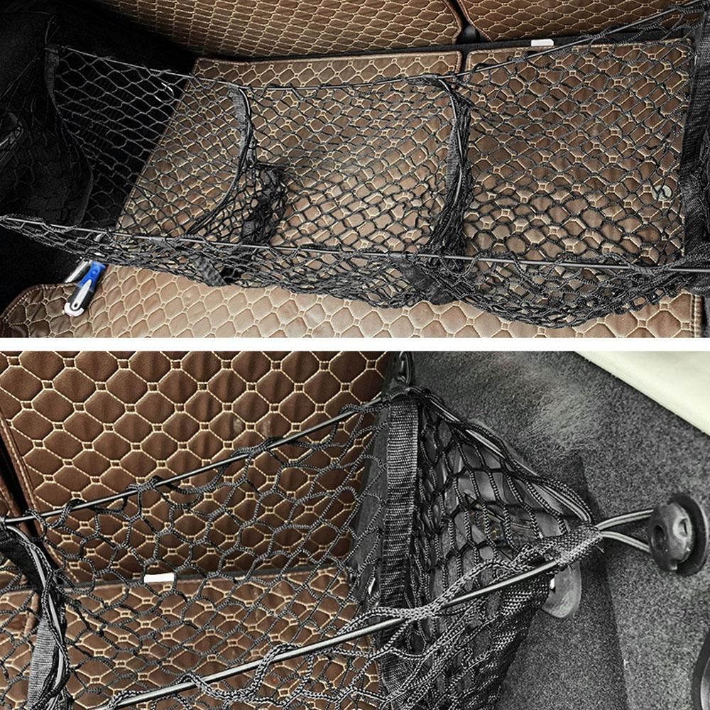 Storage Net Pocket Car Trunk Net Bag Rear Cargo Net Storage Organizer 47x12in for Car Truck Pickup SUV
