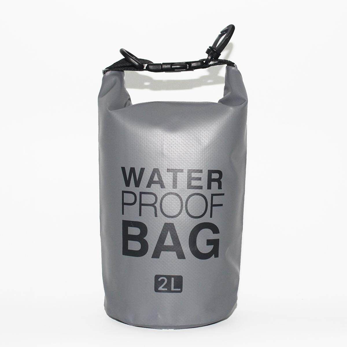 2L 500D PVC 9 Waterproof Dry Bags Storage Sack Bag Backpack For Canoe Kayak Rowing Rafting Outdoor River Tracing Swimming Grey