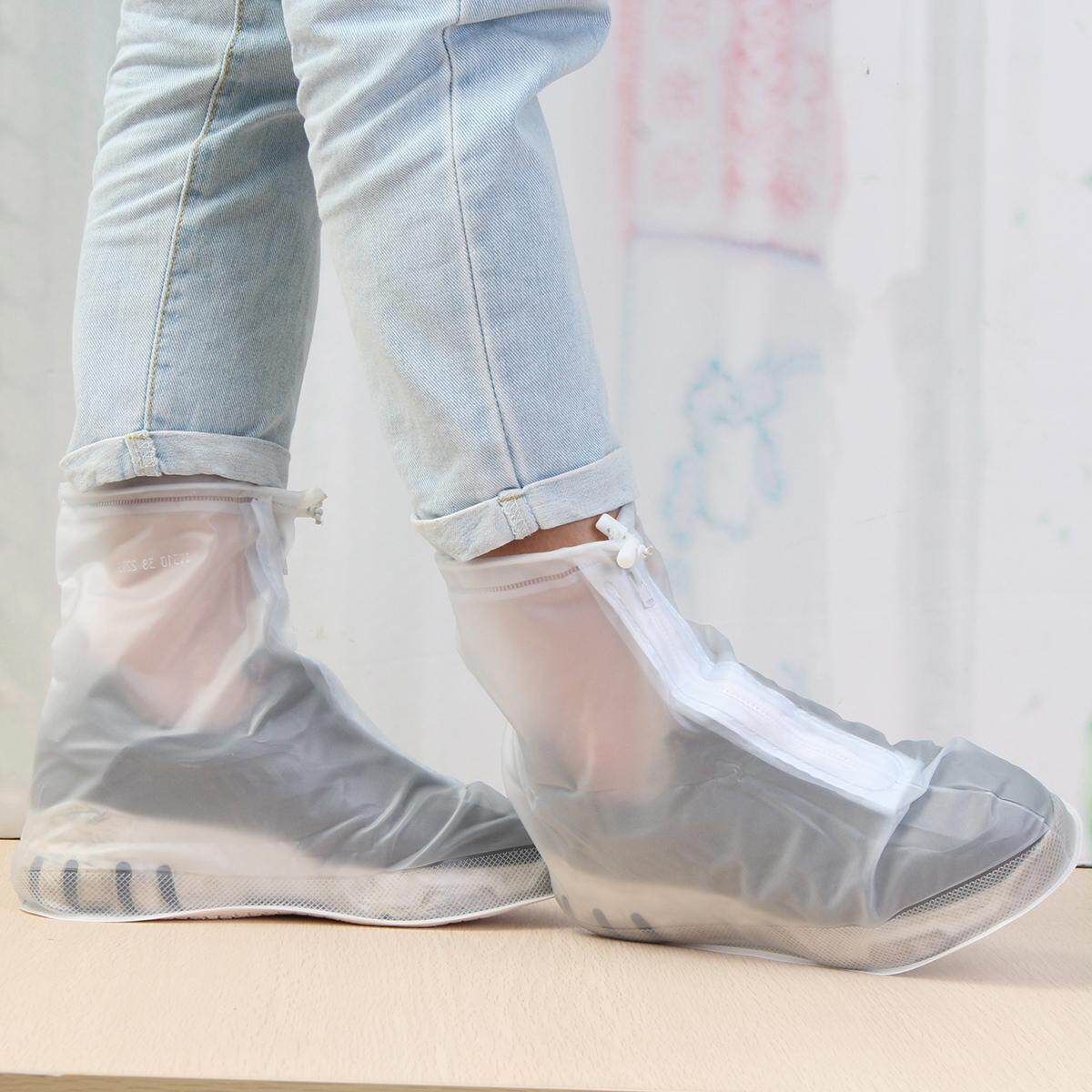 Reusable Rain Shoe Covers Bike Waterproof Zipper Overshoes Boots XL(41-42):29.5cm/11.6inch XL