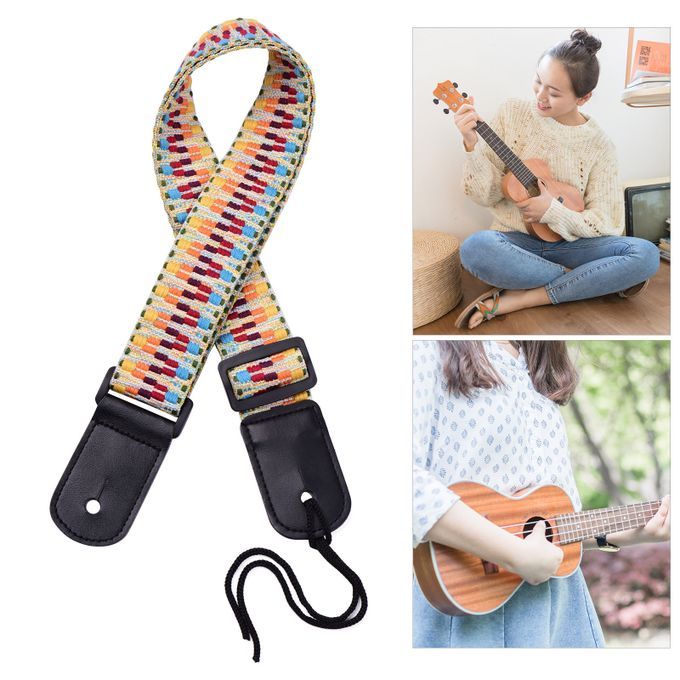 Adjustable Ukulele Strap Soft Cotton Woven Shoulder Belt