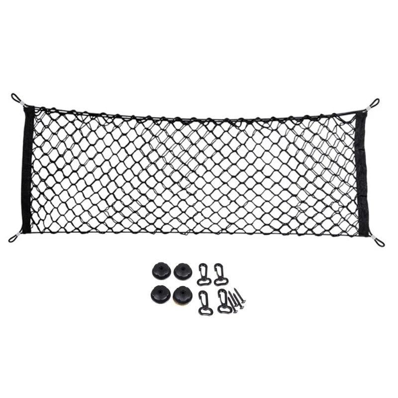 1Pc Truck Cargo Net Black Stretchable Cargo Organizer Automotive Storage Accessories for Saving Car Interior Space 90x40cm