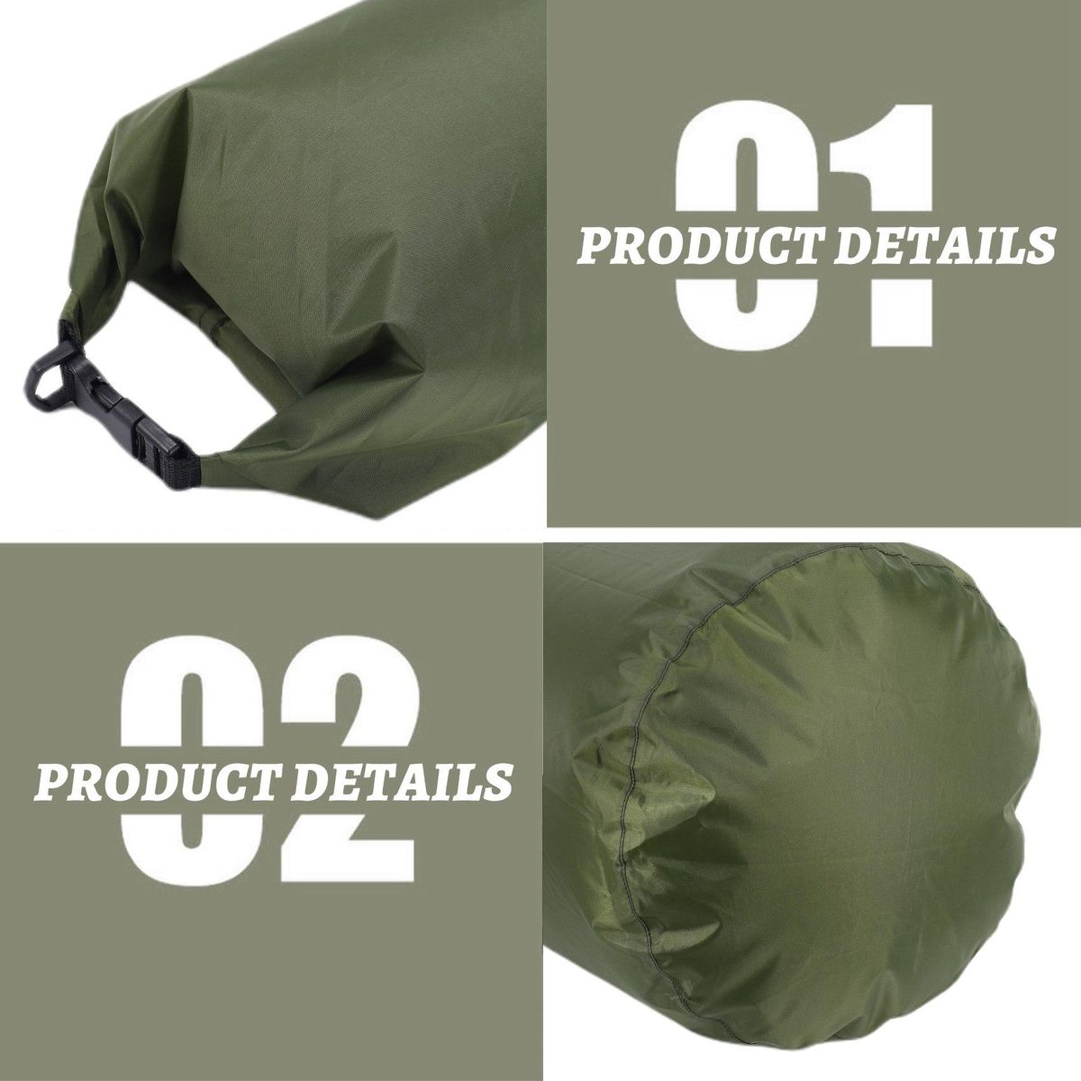 3Pcs 8L 40L 70L Swimming Bag Portable Waterproof Dry Bag