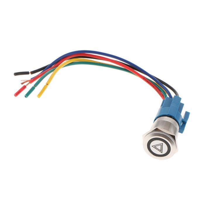 19mm CAR Emergency Hazard Warning Flash Light Switch Push Button Blue