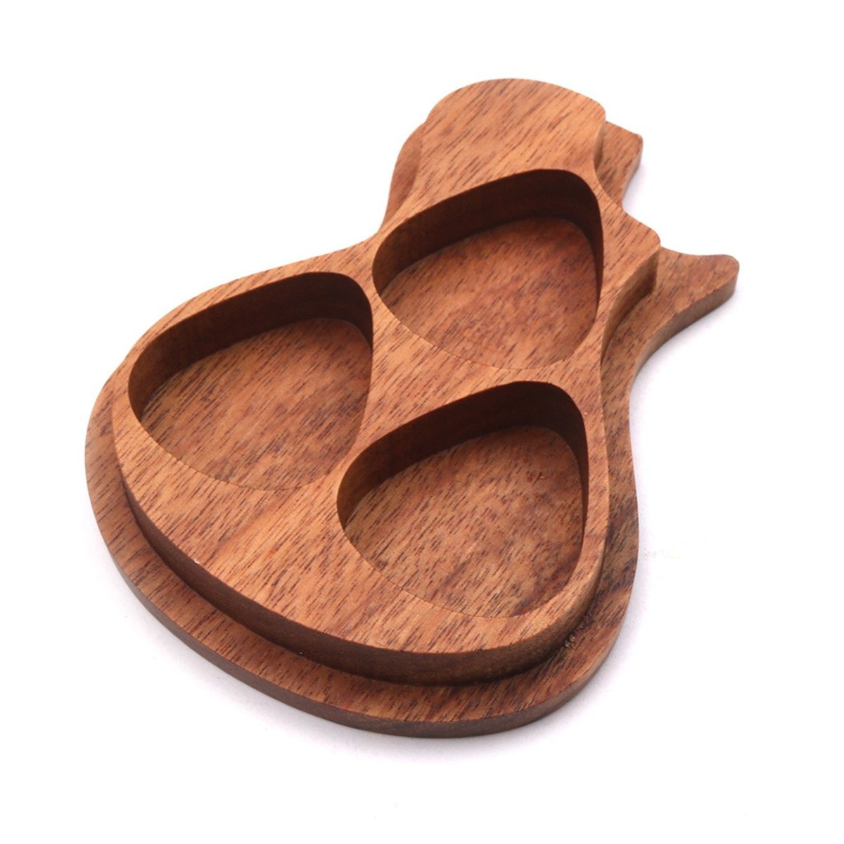 Delicate Wooden Guitar Pick Set Plectrum Storage Holder Case