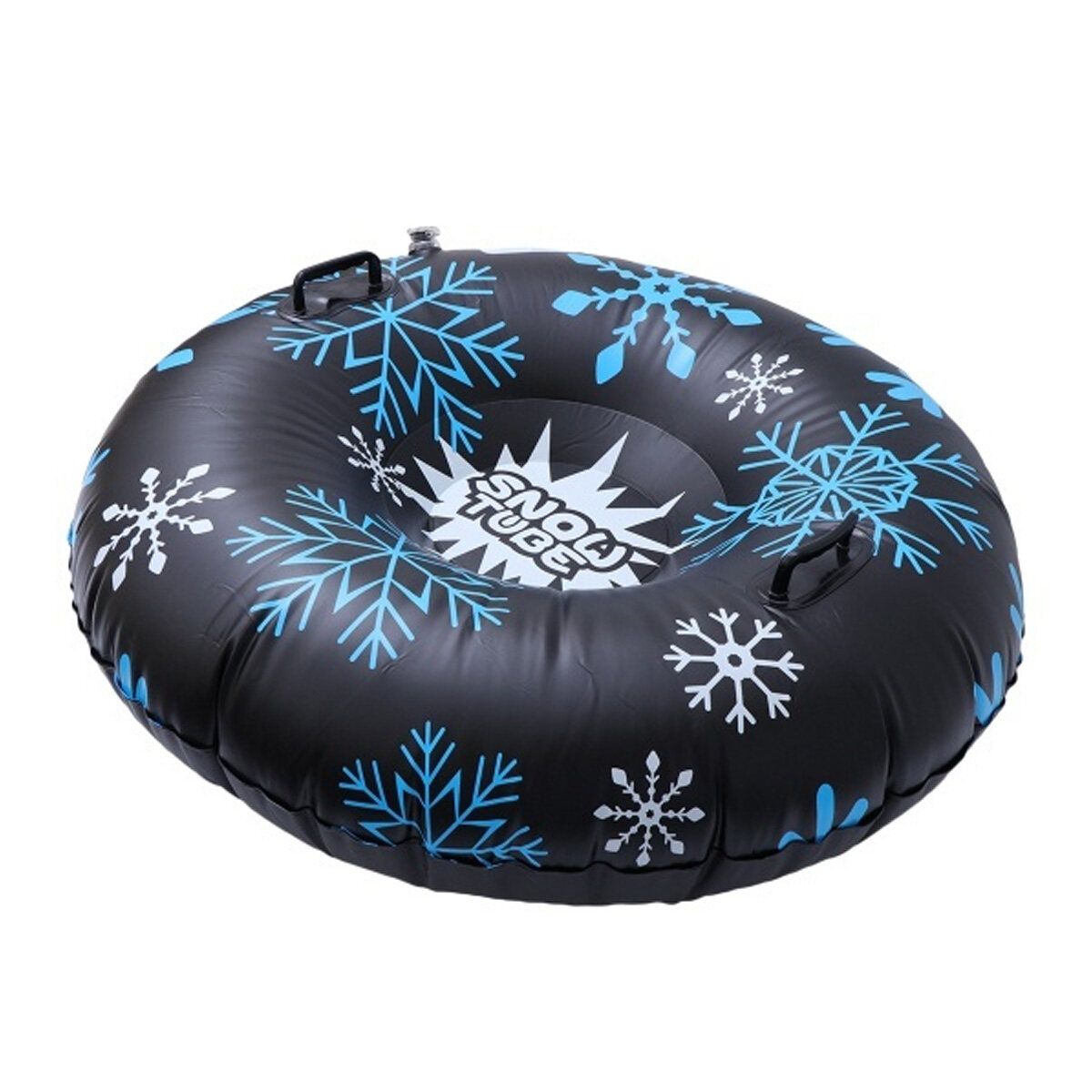 Inflatable Snow Tubes For Family With 2 Higher Handles Heavy Duty Snow Sled For Adults 47 Inches -- Black / Blue Black