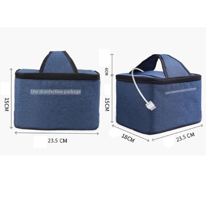 Portable UV Sterilizing Bag UVC Disinfection Bag USB Sterilizer Blue