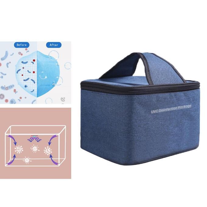 Portable UV Sterilizing Bag UVC Disinfection Bag USB Sterilizer Blue