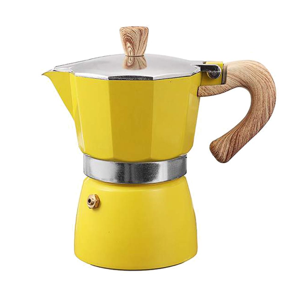 Aluminum Italian Style Espresso Coffee Maker-Yellow
