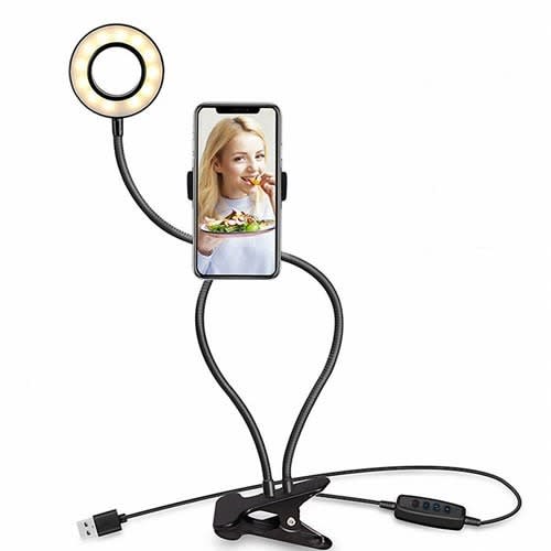 Portable Phone Holder With Ring Light - Adjustable Stand, Clamp, Variant Light