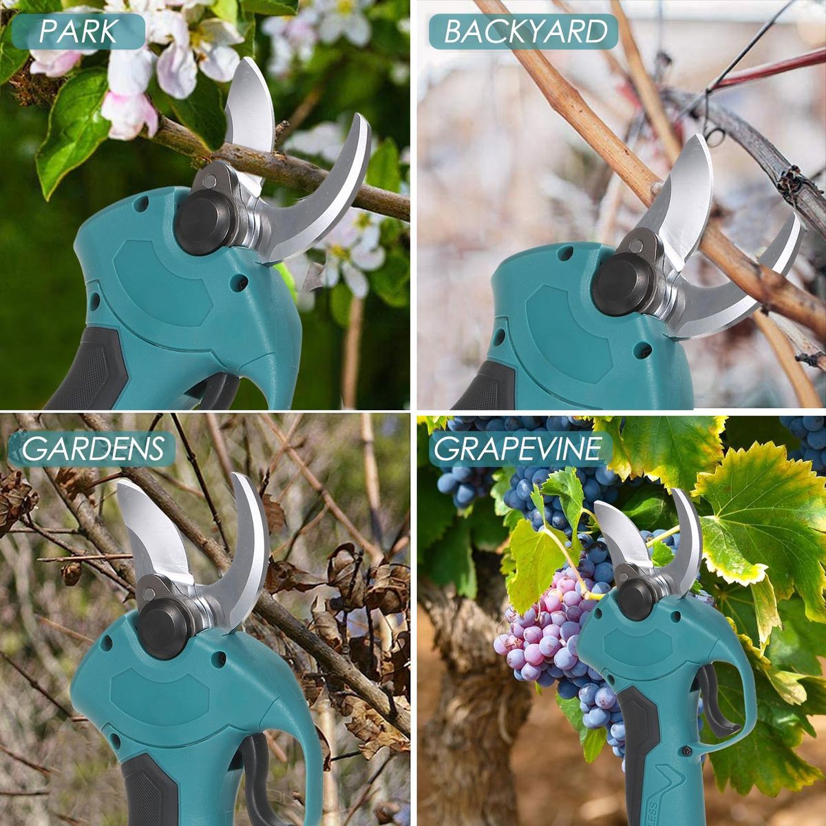 21V Brushless Cordless Electric Pruning Shears 2Pack Backup Rechargeable 2000mah Lithium Battery Powered Tree Branch Pruner Garden Clippers 10~30mm Cutting Diameter 4 Gear Adjustable