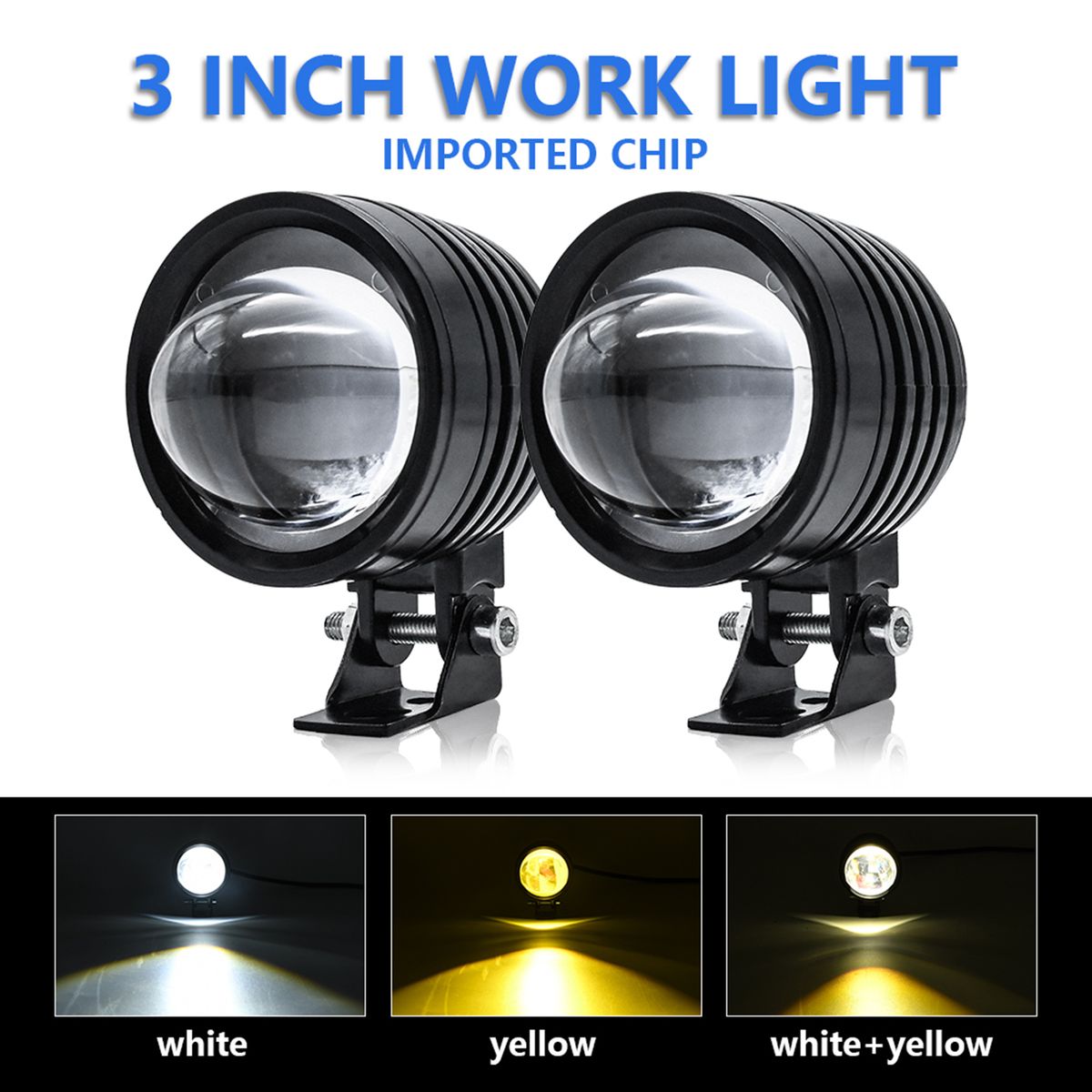2Pcs Motorcycle Spot Lights Motorcycle LED Driving Lights