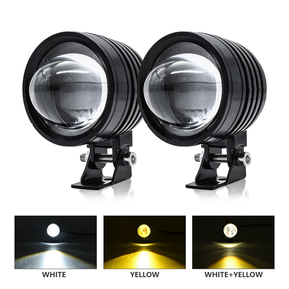 2Pcs Motorcycle Spot Lights Motorcycle LED Driving Lights