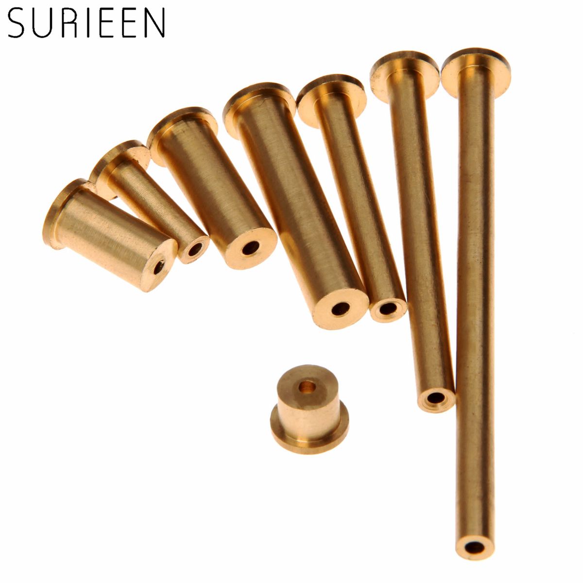 Surieen 8pcs/ Set Gold Copper Nail Brass Plug Golf Weight