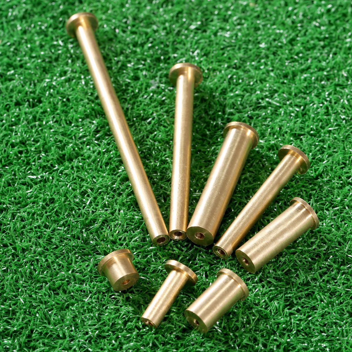 Surieen 8pcs/ Set Gold Copper Nail Brass Plug Golf Weight