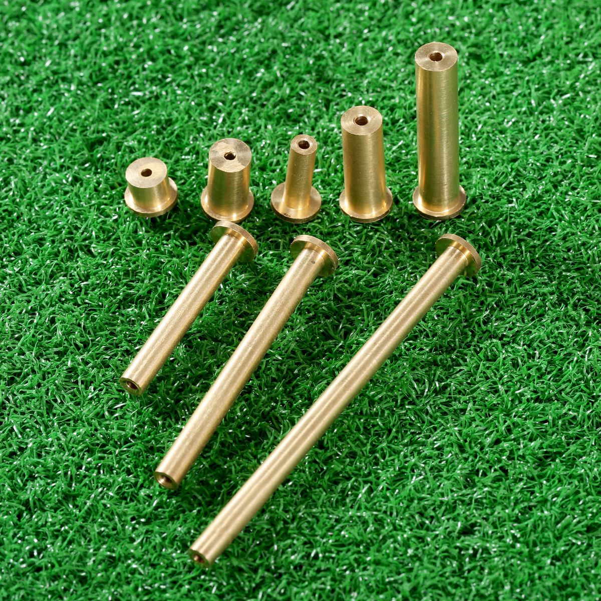 Surieen 8pcs/ Set Gold Copper Nail Brass Plug Golf Weight