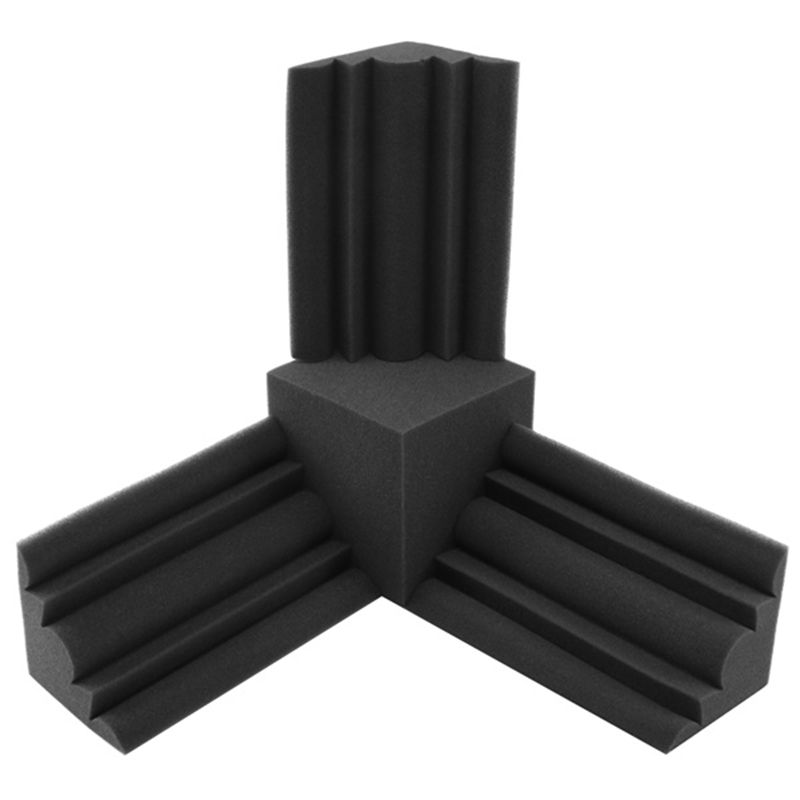 Square Sound Insulation Foam+3Pcs Bass Trap Wall Foam Flame