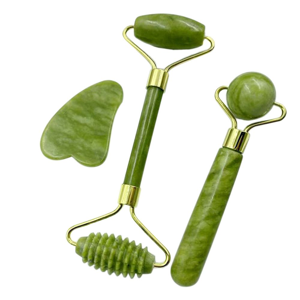 Jade Rollers & Gua Sha Scrapers Jade Stone Set