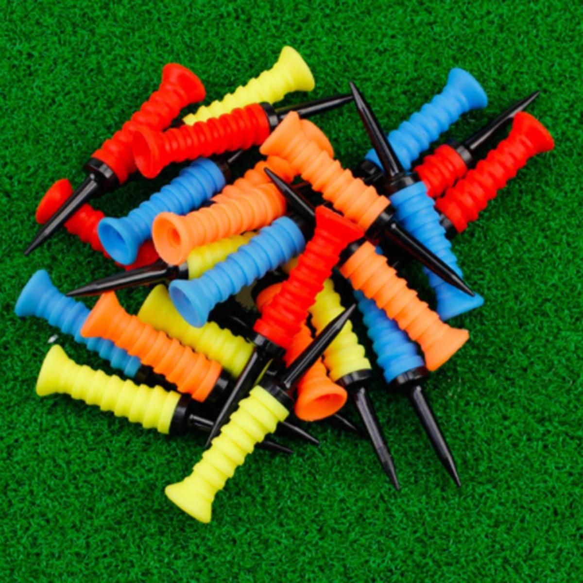 5Pcs Golf Elastic Soft Rubber Sleeve Ball Tack Fake Grass