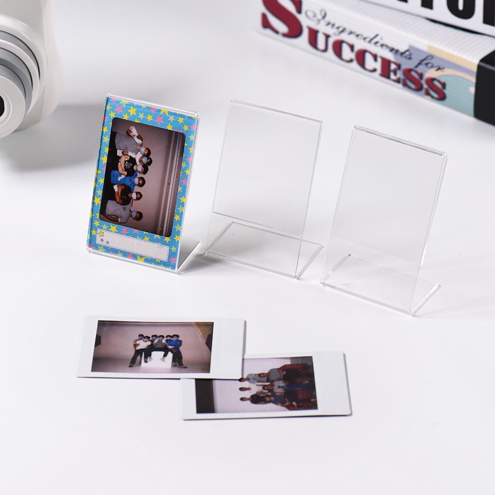 3 Packs 3inches L-shape Acrylic Photo Frame Transparent Mini Stand Compatible with Fujifilm Instax Mini 8 8+ 70 7s 90 25 26 50s 9 SP-1 SP-2 Film