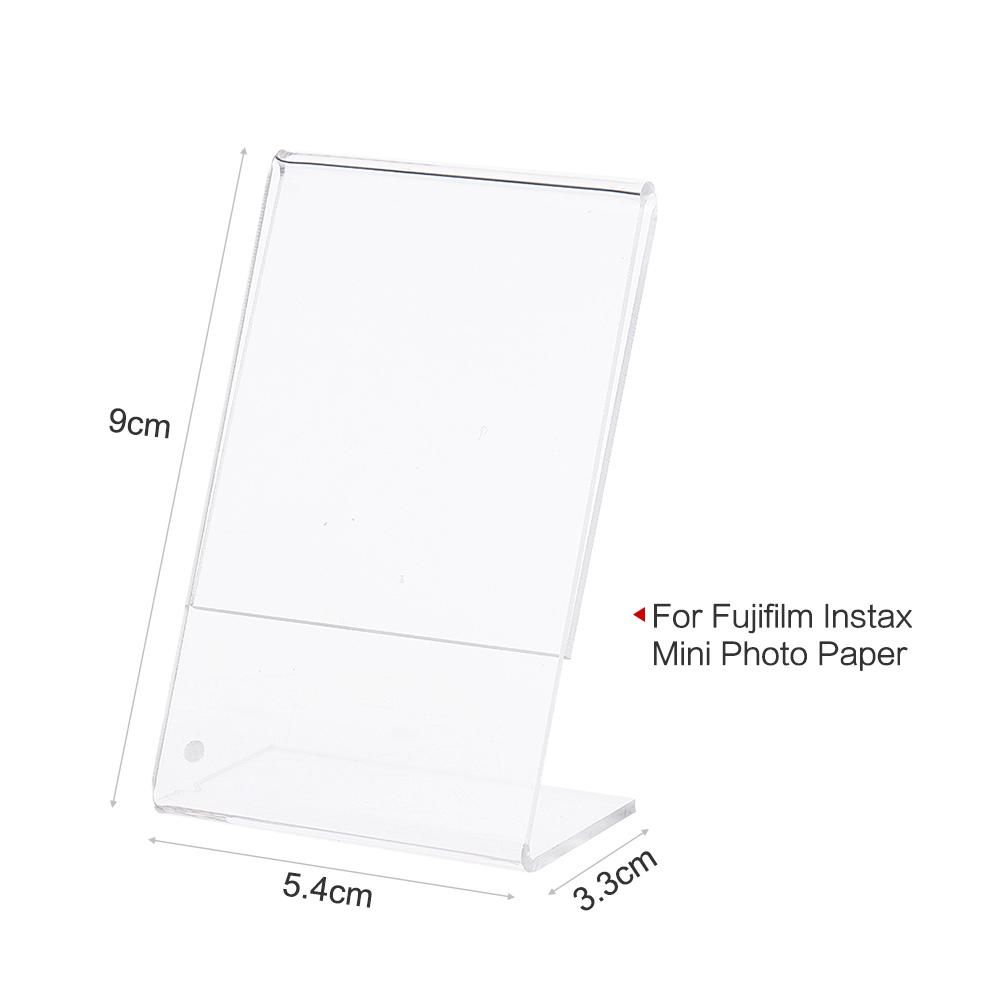 3 Packs 3inches L-shape Acrylic Photo Frame Transparent Mini Stand Compatible with Fujifilm Instax Mini 8 8+ 70 7s 90 25 26 50s 9 SP-1 SP-2 Film