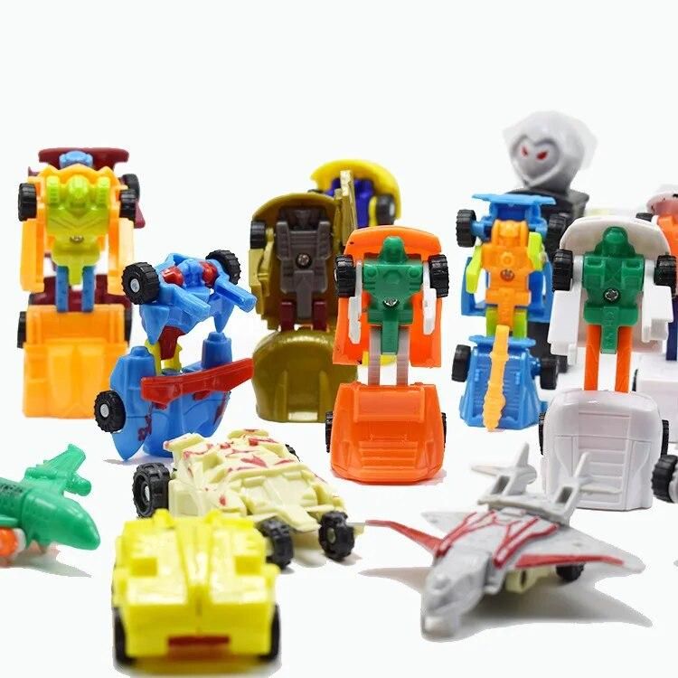 6 Pcs Novelty Funny Mini Deformation Small Car Shape Hundred Change Of Car Robot Children Boys Birthday Gift Car Toys