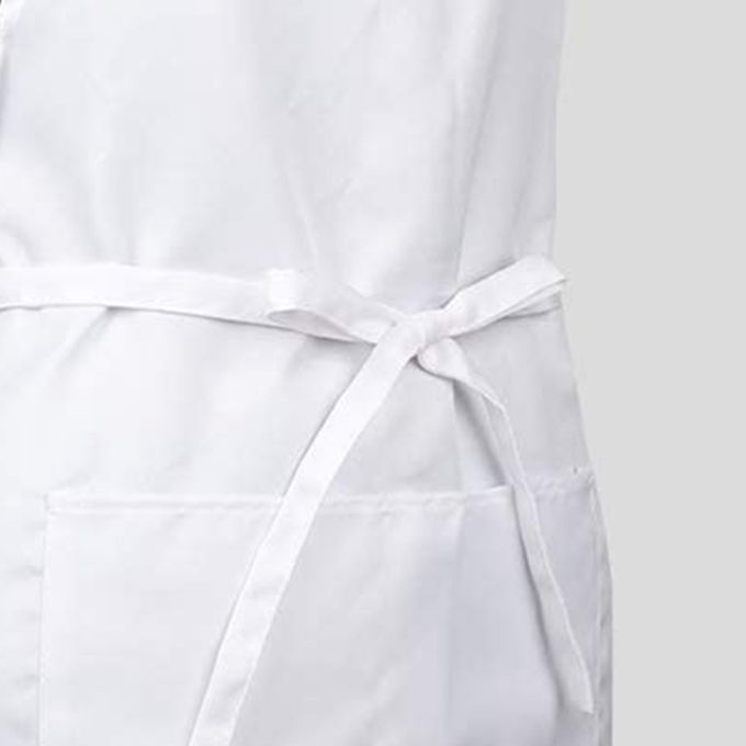 Set Of 2 Large Kitchen Apron Comfortable Chef Bib For Women Men White