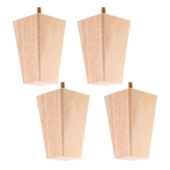4pcs Solid Wooden Furniture Feet Leg Riser Stand For Sofa Pyramid Wood