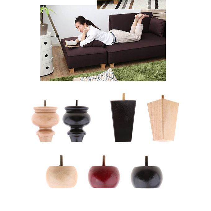 4pcs Solid Wooden Furniture Feet Leg Riser Stand For Sofa Pyramid Wood