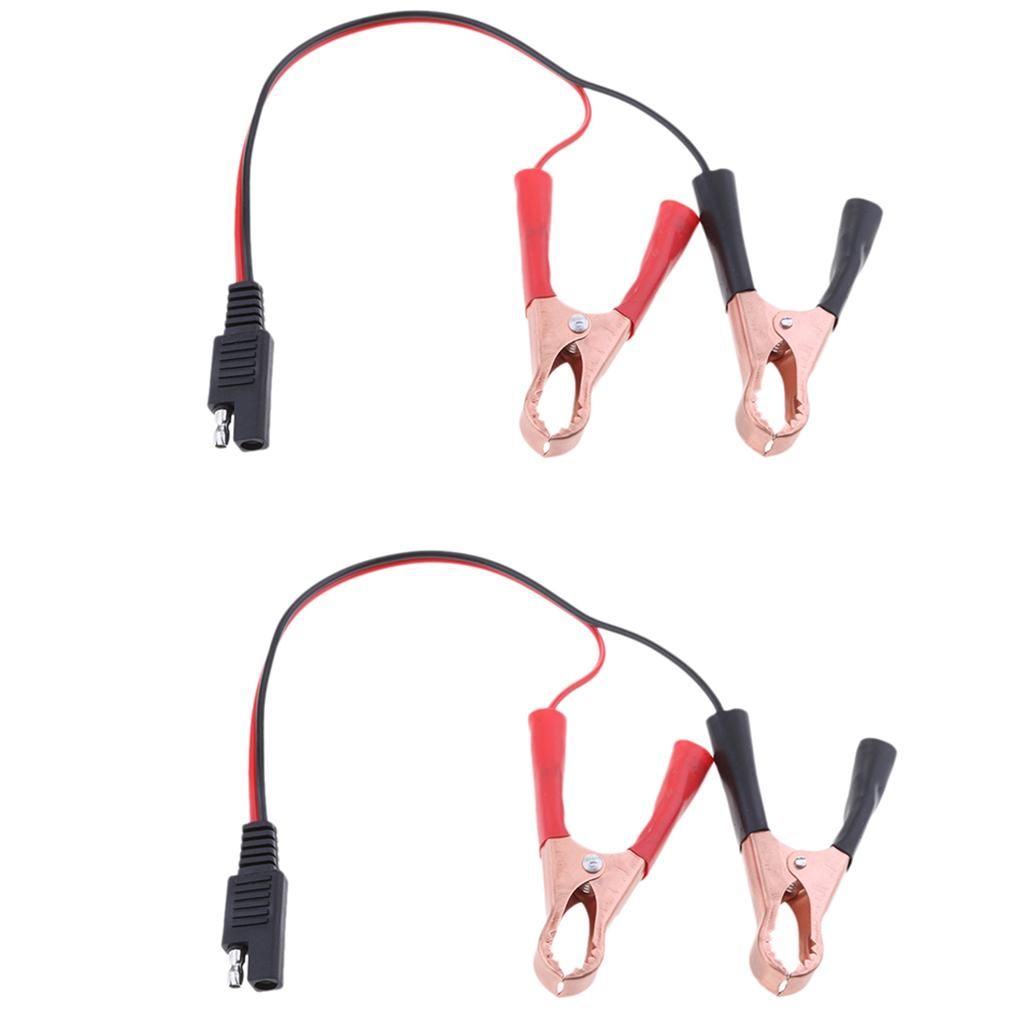 2x 18AWG DC SAE To Alligator Clips Extension Cable Solar Panel Battery