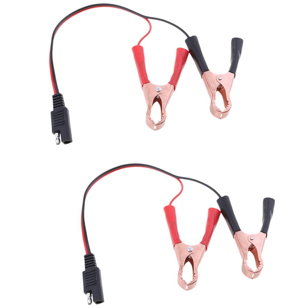2x 18AWG DC SAE To Alligator Clips Extension Cable Solar Panel Battery