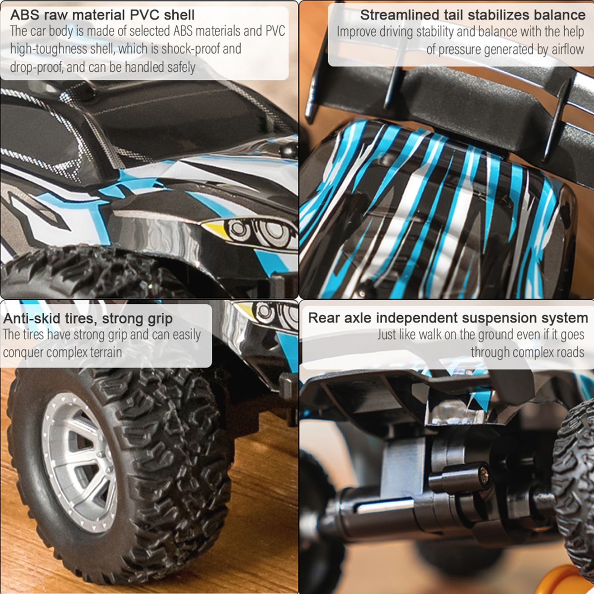 1 Set RC Car Toy Remote Control Crawler Vehicle RC Car Toy Blue